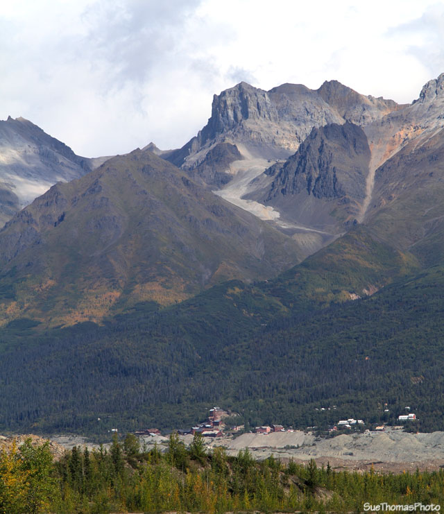 View of Kennicott Mine from McCarthy Road