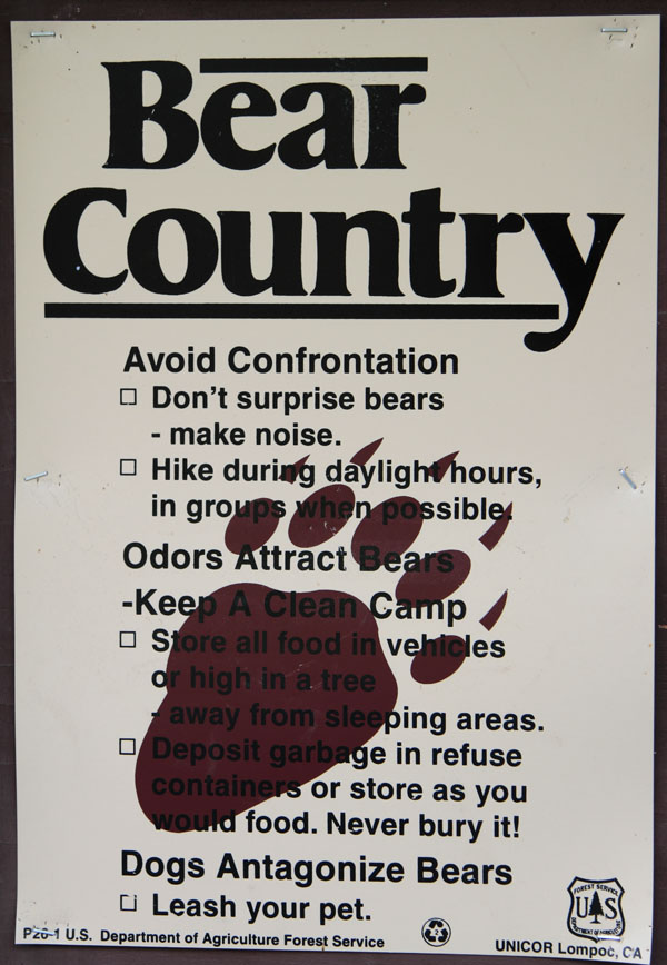 Sign at Trail River USFS Campground, Alaska