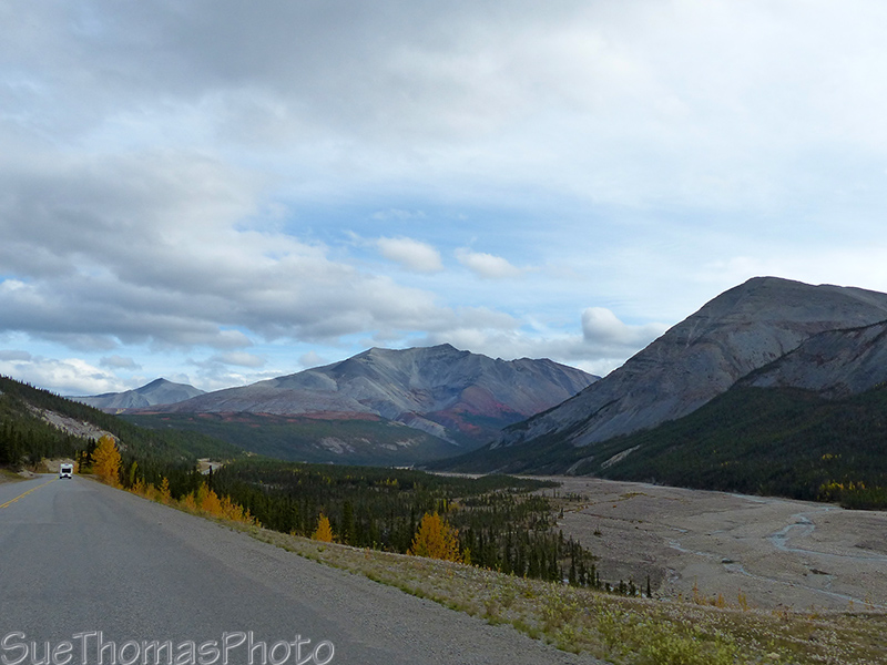 Climbing up from the valley on the Alaska Highway