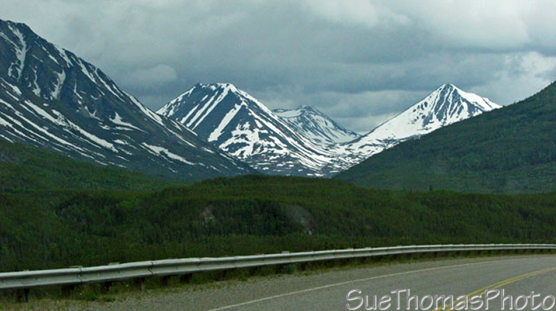 Driving the Alaska Highway south of Rancheria Falls, Yukon