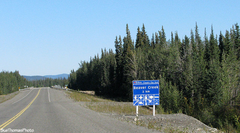 Sign to Beaver Creek, Yukon on Alaska Highway