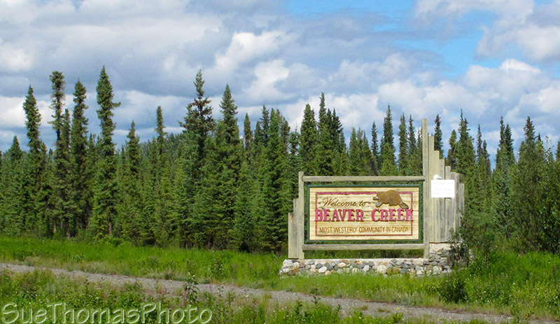 Beaver Creek sign, most westerly community, Yukon