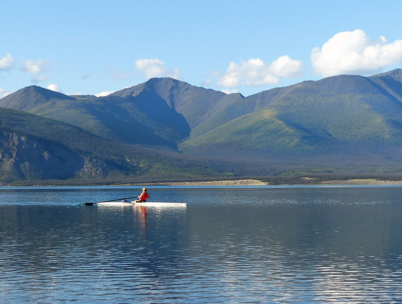 Rowing on Kluane Lake