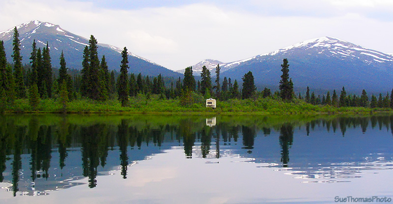 Boondocking at Lapie Lake on the South Canol Road, Yukon