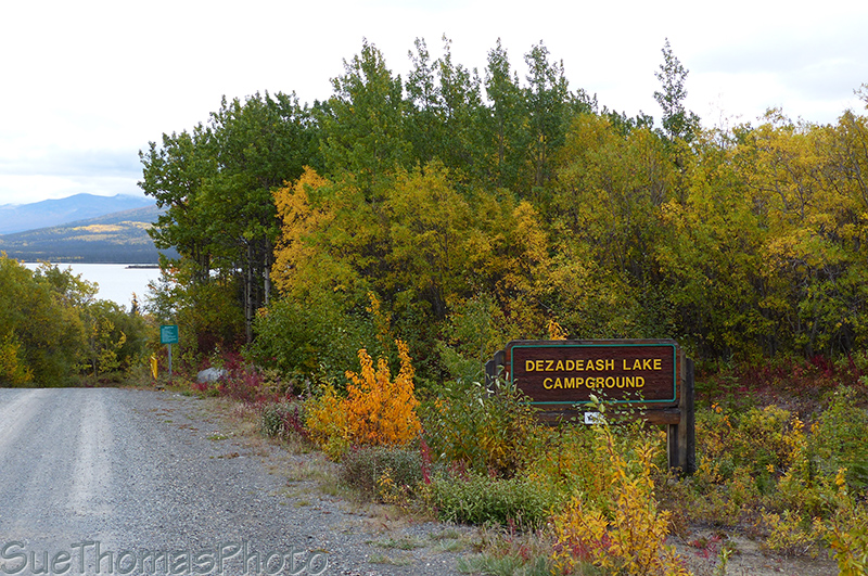 Sign for Dezadeash lake campground