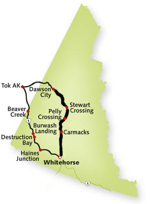 map of Klondike Highway