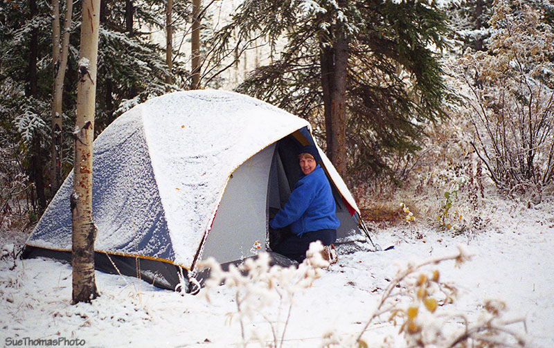 Camping in Snow, South Klondike Highway, Yukon