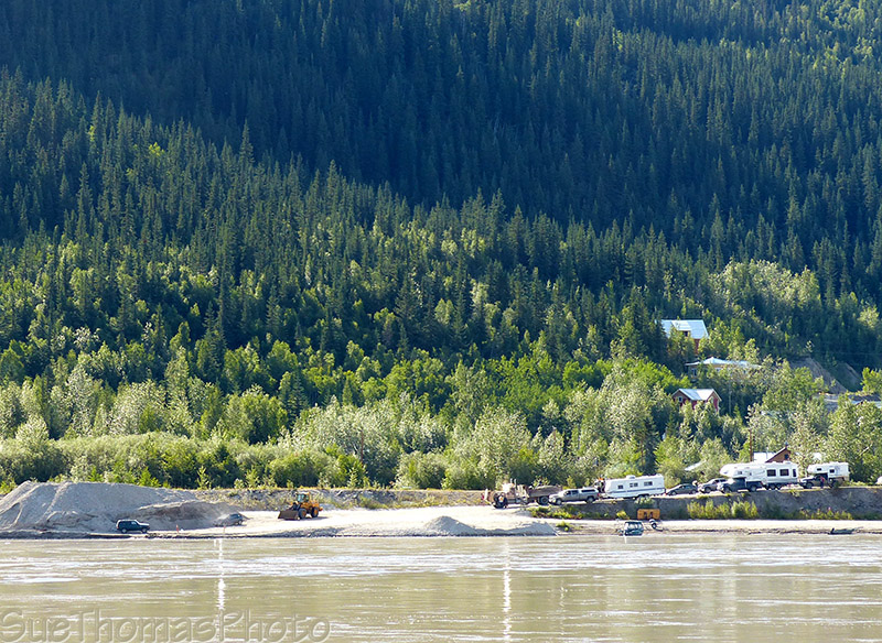 Waiting at the ferry in Dawson City