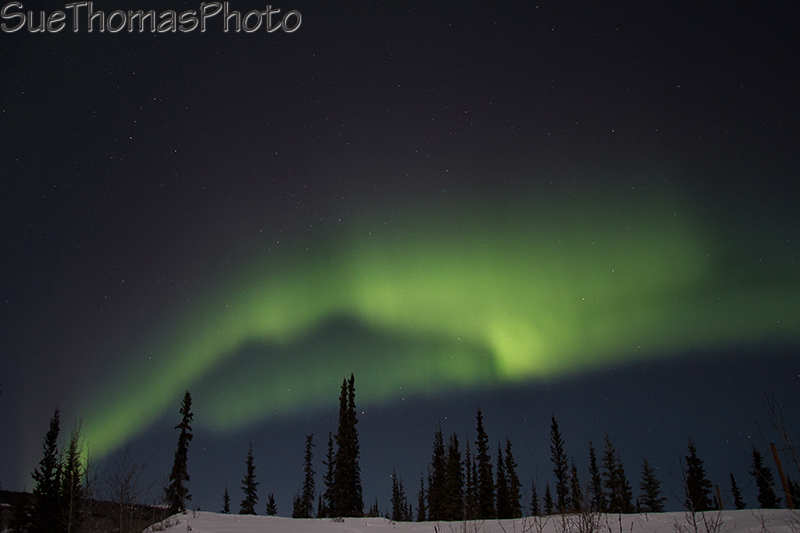 Bright green in the northern lights
