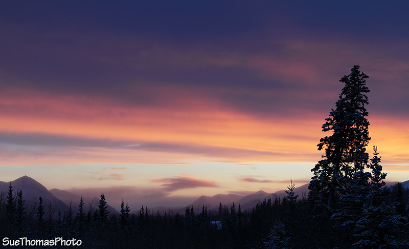 Sunset over Kusawa Lake, Yukon