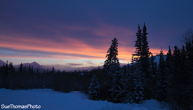 Sunset over Kusawa Lake, Yukon