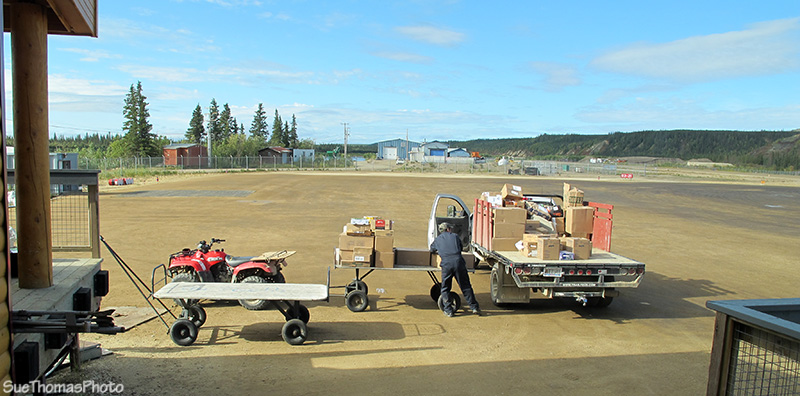 Unloading Air North at Old Crow, Yukon