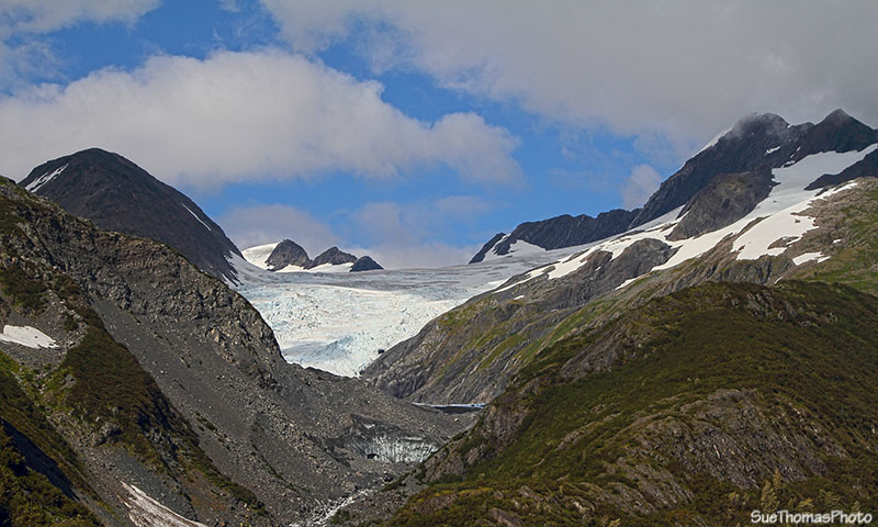 Glacier viewed from near tunnel entrance at Whittier, Alaska