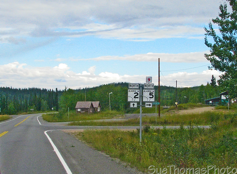Junction of Alaska Highway & Taylor Highway in Alaska