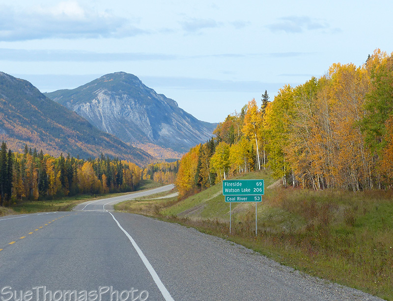 Distance sign on the Alaska Highway