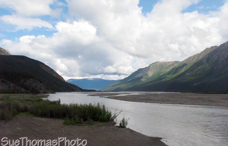 Looking east along the Donjek River, Yukon