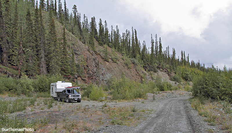 Quill Creek mining road in Yukon