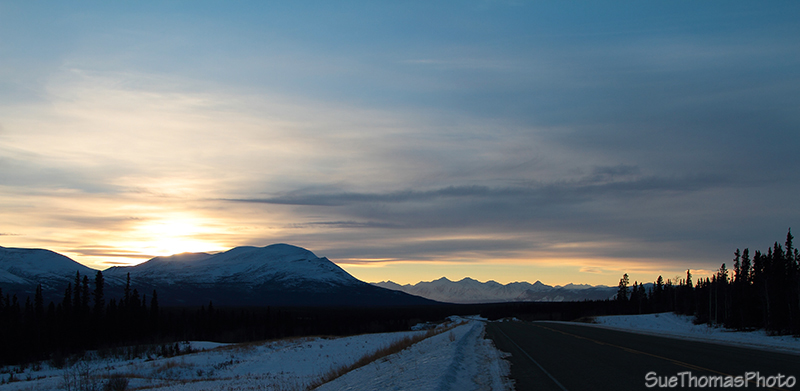 Sunset on the Alaska Highway