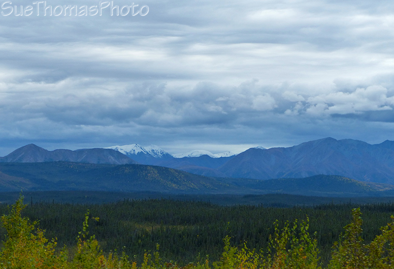Mountain scenic view along the Alaska Highway