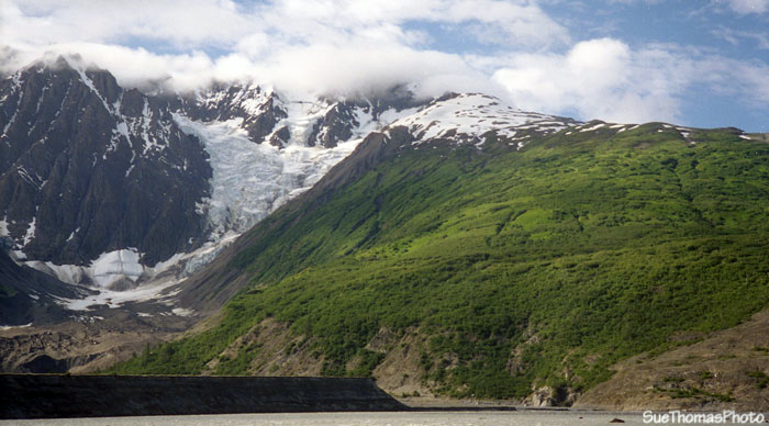 Glacier & mountain on Alsek River