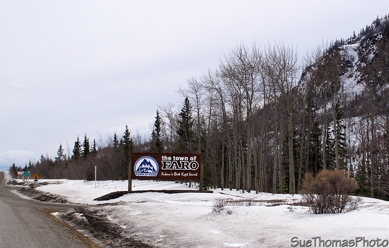 The town of Faro sign on Campbell Highway, Yukon