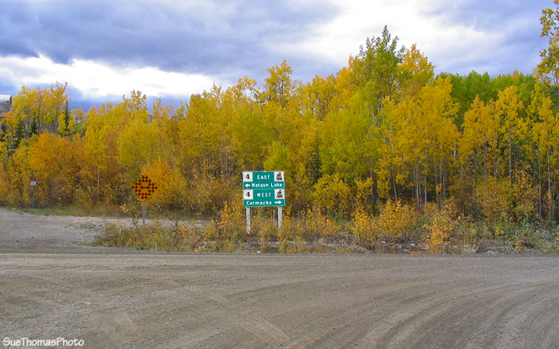 Sign at the end of the South Canol Road, Yukon