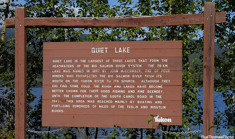 South Canol Road & Quiet Lake sign