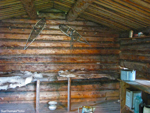 Interior of Jack London's cabin in Dawson City, Yukon
