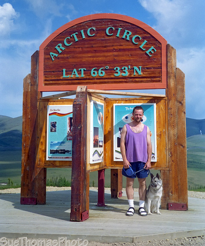 Arctic Circle sign on the Dempster Highway in Yukon