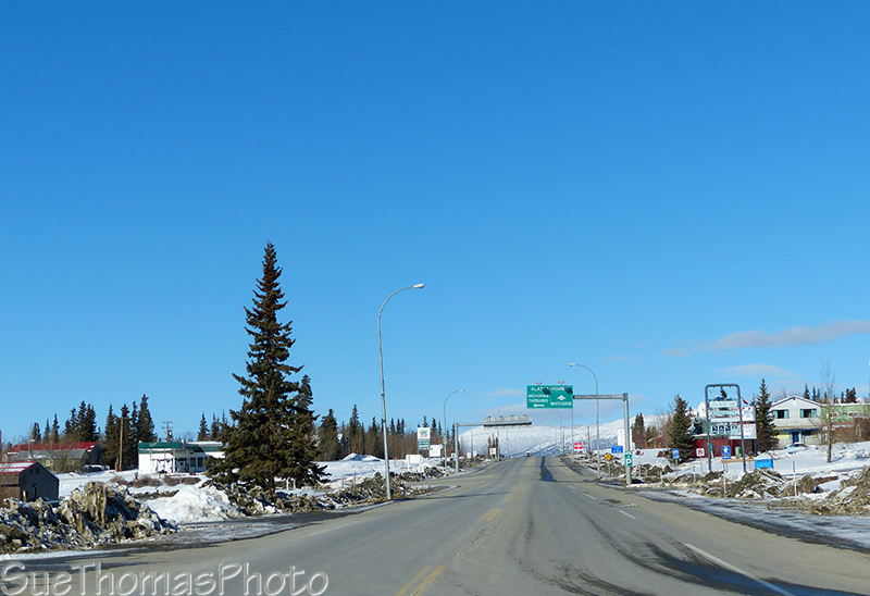Sign at the junction of the Haines Road and Alaska Highway