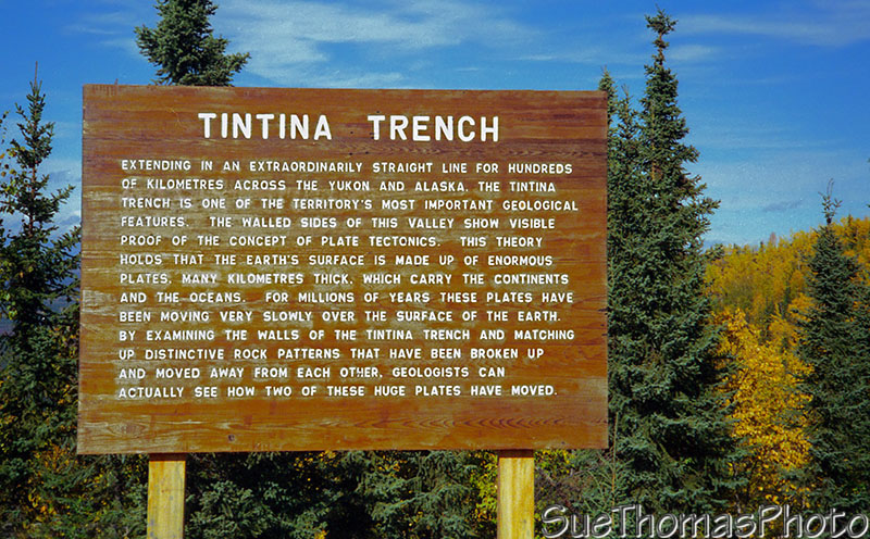 Tintina Trench sign, Yukon