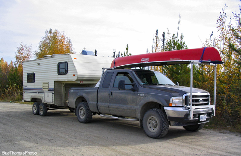 Truck on Nahanni Range Road / Campbell Highway, Yukon