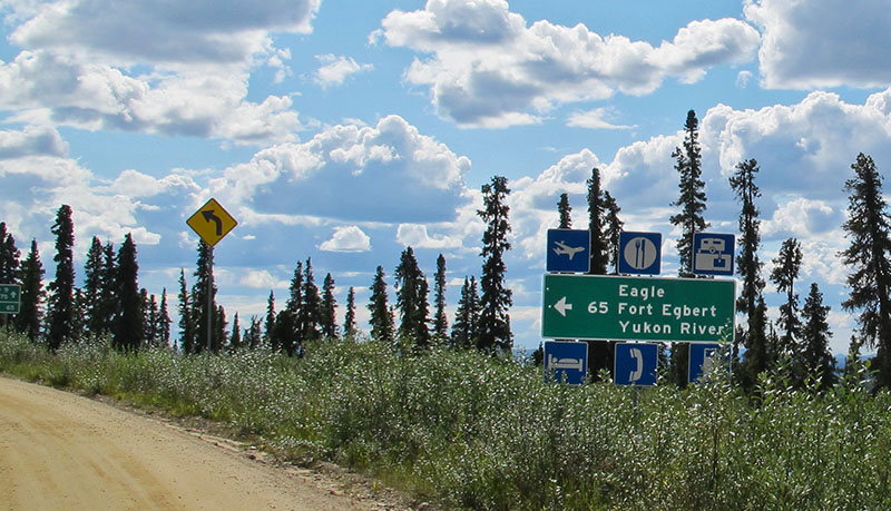 Jack Wade Junction on the Taylor Highway, Alaska