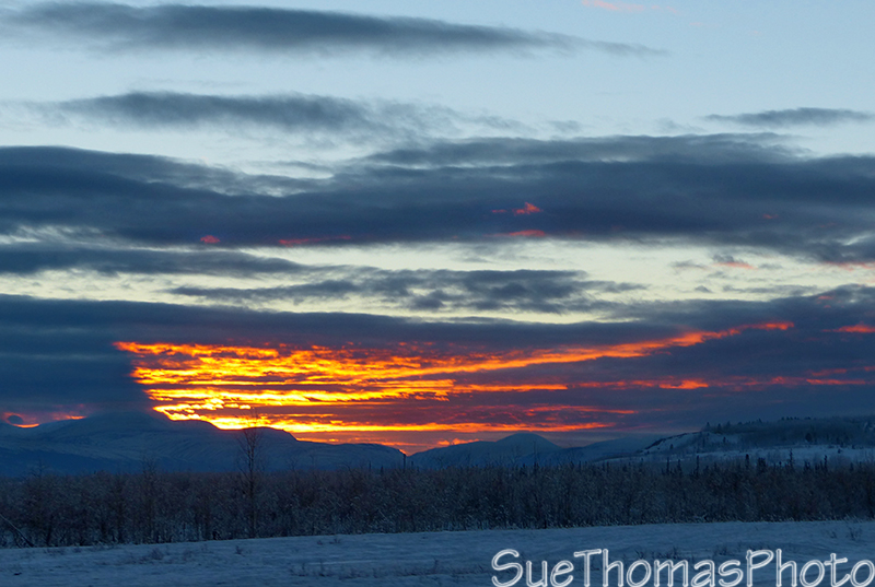 sunset along the Alaska Highway